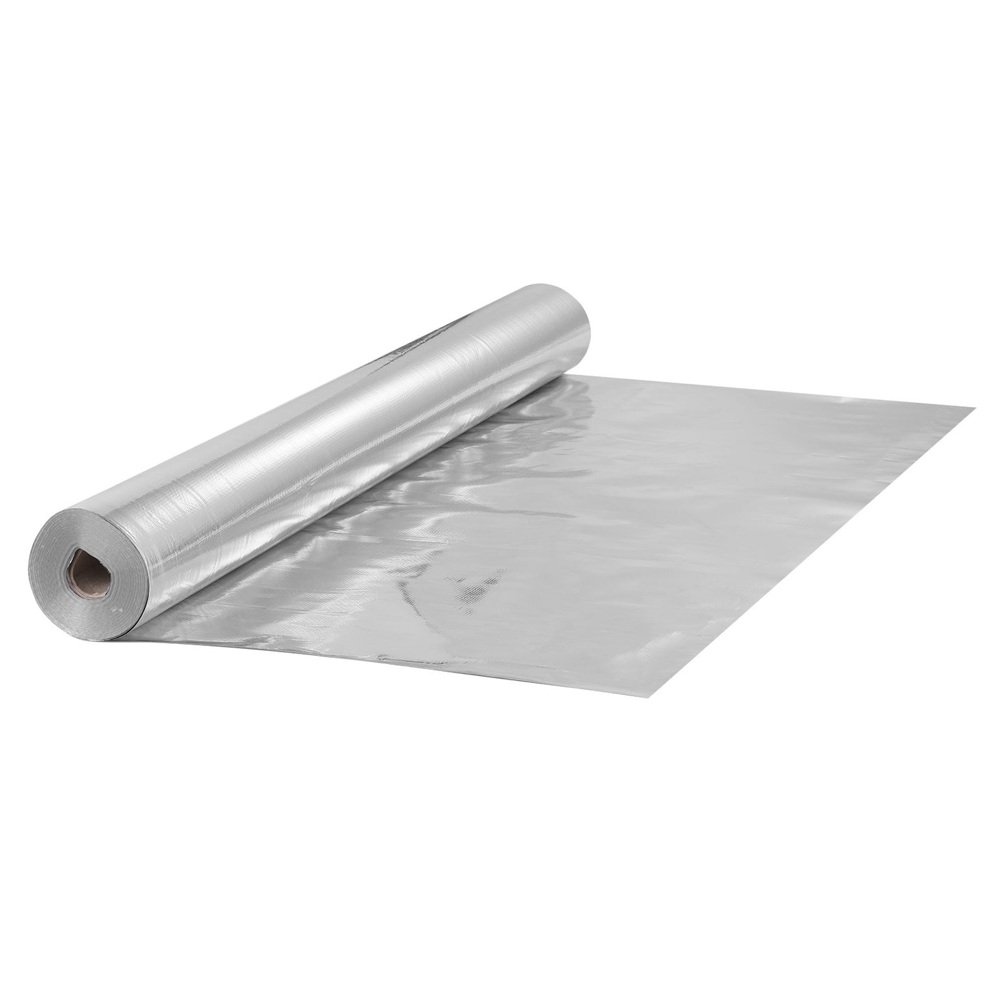 Double Reflective Insulation Roll, Woven Fabric Radiant Barrier, 6.5 Mil 48 In X 250 Ft, Aluminum Foil PE Woven Cloth Heat Reflective Shield, Thermal Insulation Roll For Window RV Roof
