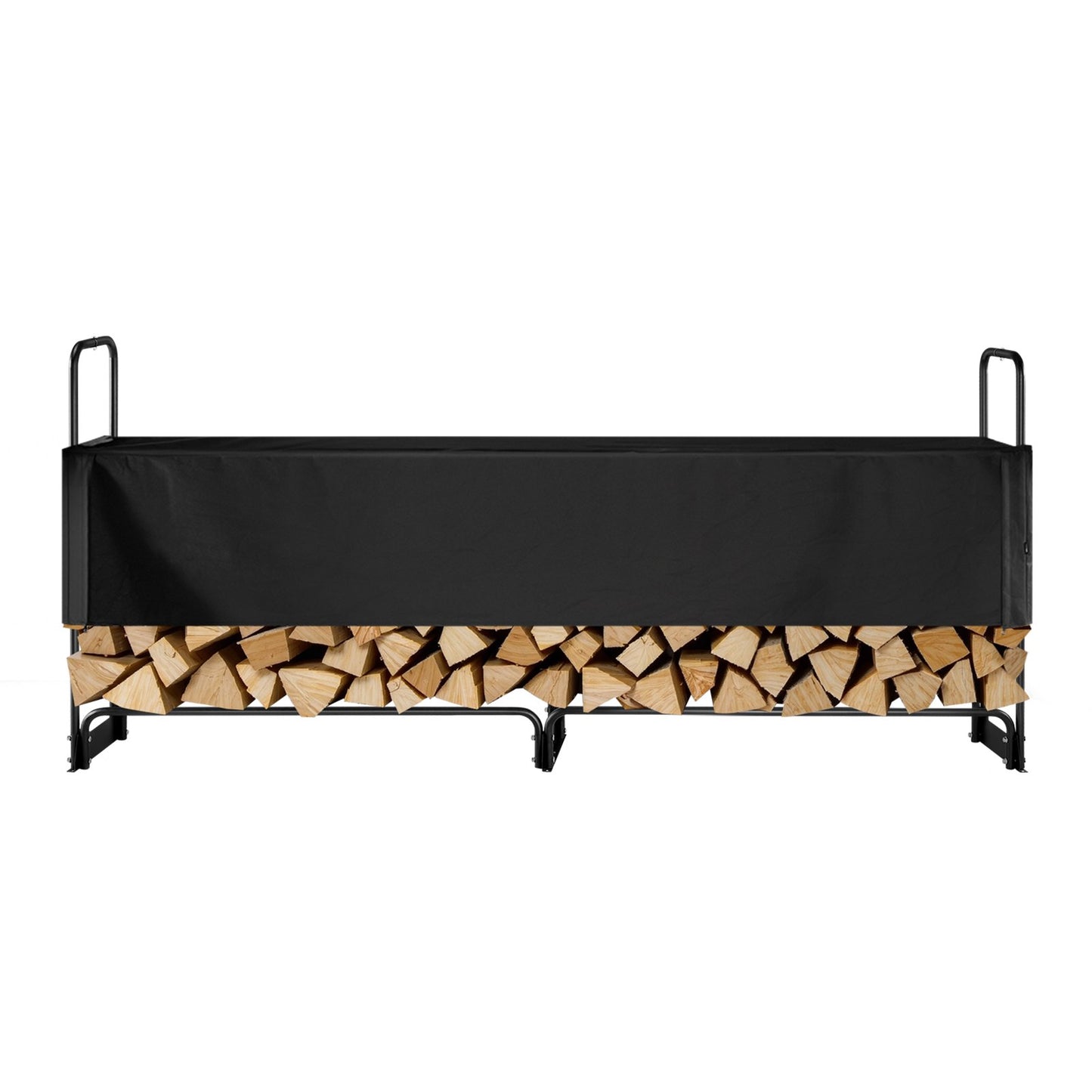 8.5FT Outdoor Firewood Rack With Cover, 102x14.2x46.1 In, Heavy Duty Firewood Holder & 600D Oxford Waterproof Cover For Fireplace, Patio, Indoor/Outdoor Log Storage Rack For 1/2 Cord Of Firewood