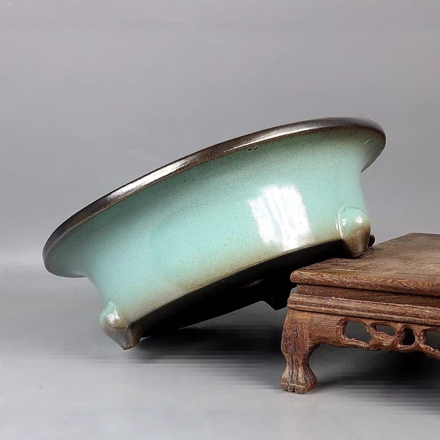 Zisha Fine-Grade Colored-Glaze Bonsai Flower Pot