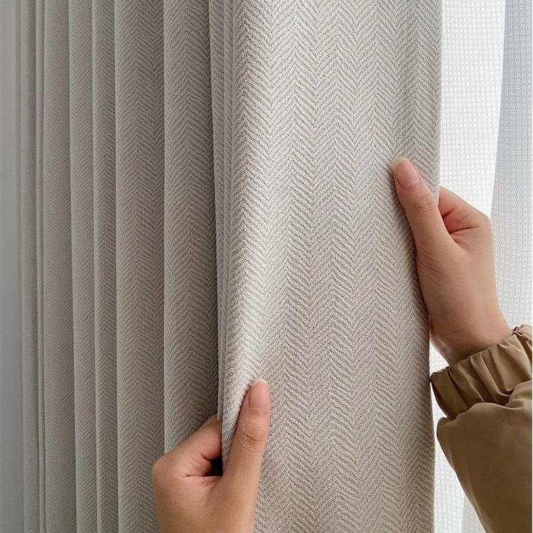 Textured Corrugated Cotton And Linen Curtain Shading Fabric
