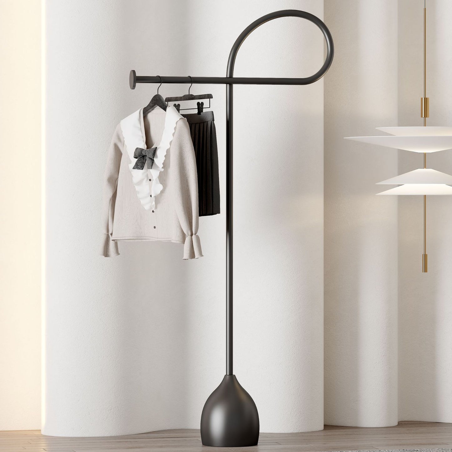Light Luxury Floor Standing Coat Rack Entryway Iron Coat And Hat Stand