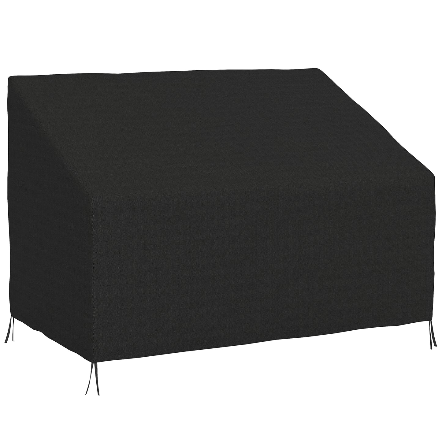 600D Oxford Cloth Furniture Cover, 2 Seater Sofa Protector For Garden Patio, Outdoor, Waterproof, Black, 140L X 84W X 56/94H Cm