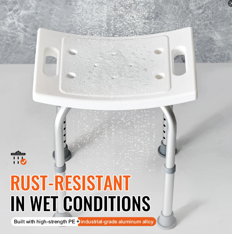Aluminium Portable Shower Chair Seat Bath Stool Adjustable Disability Non Slip