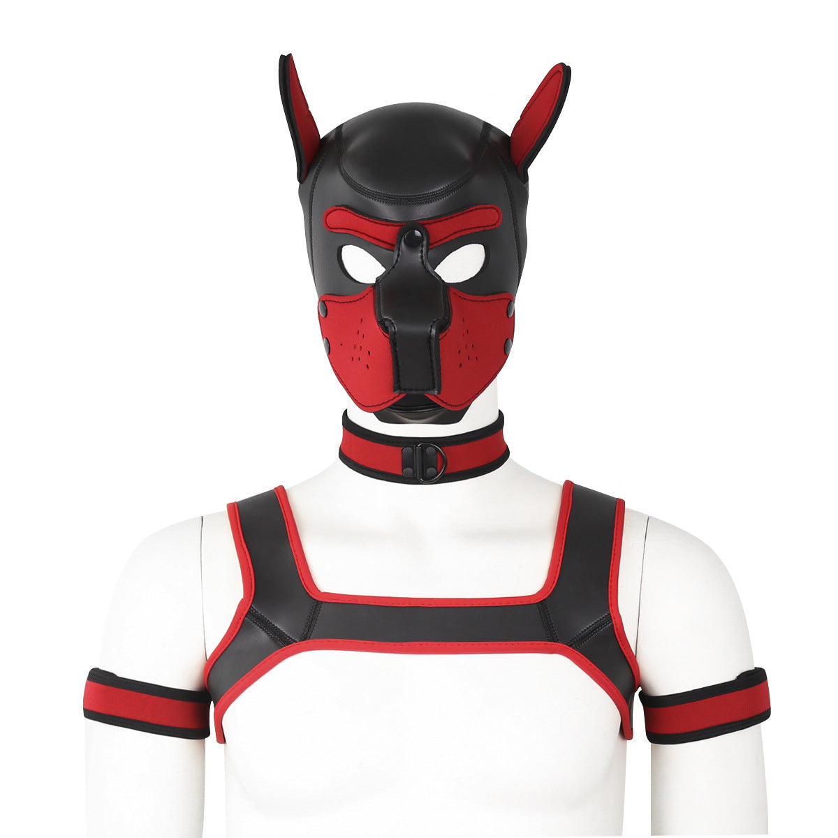 Adult Toy Sponge Dog Headgear Armband Chest Strap Neck Scarf Full Set