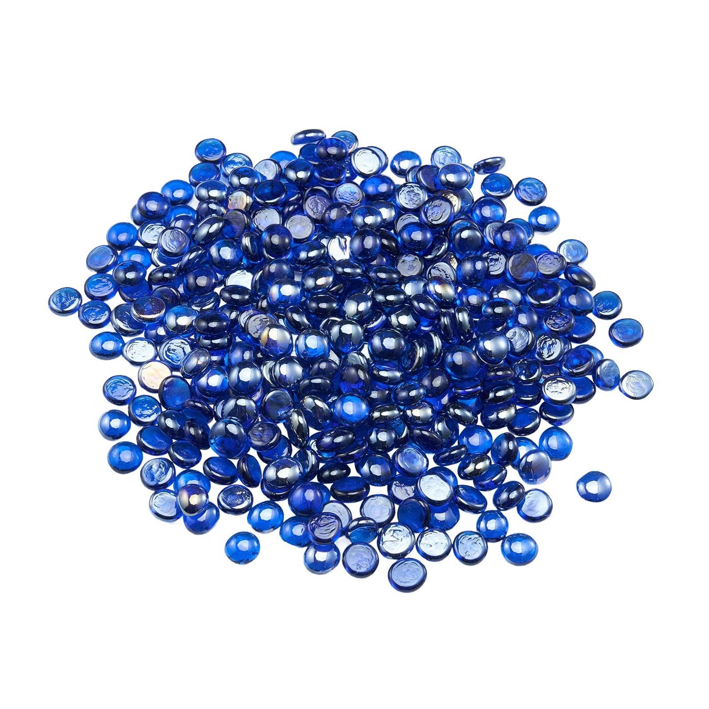 10 LBS Fire Glass 3/4-Inch Round Fireplace Glass Rocks For Fire Pit Cobalt Blue