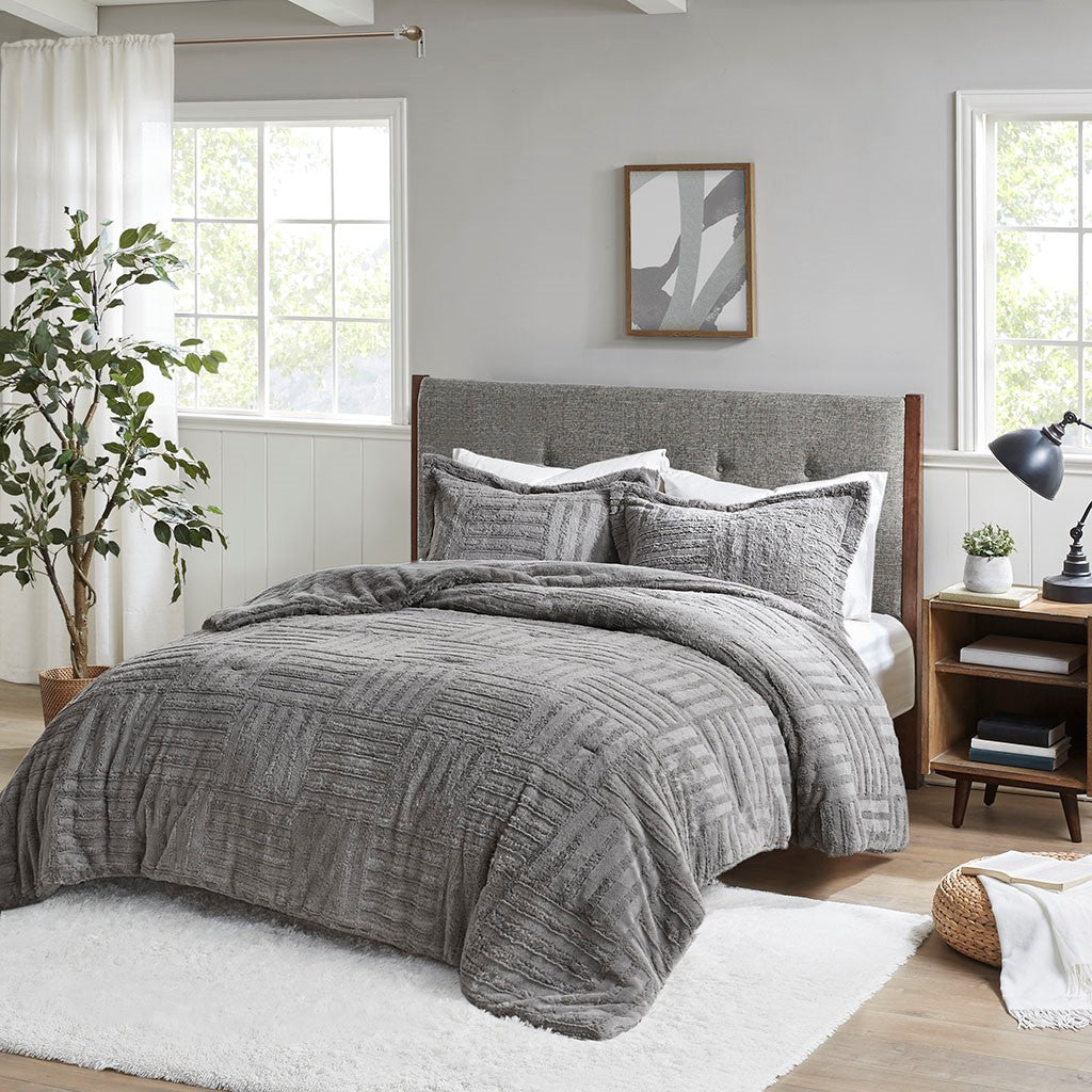 King Cal King Fur Down  Comforter Mini Set