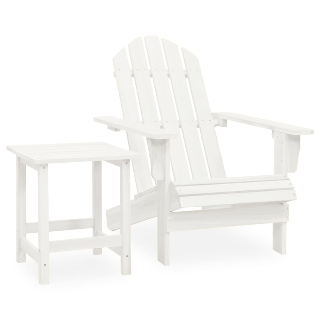 Adirondack garden chair with table, solid fir wood.