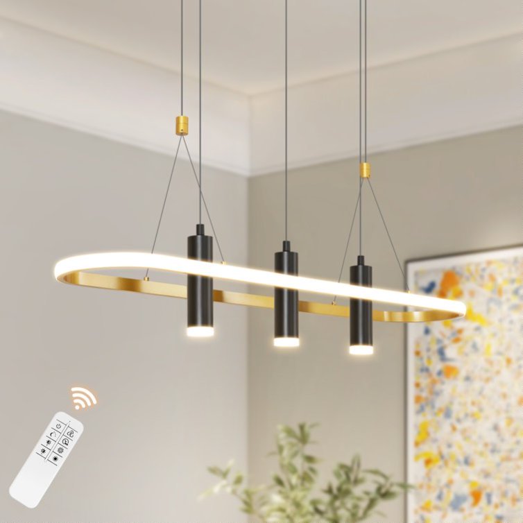 Javeriah 4 - Light Black Gold Dimmable LED Pendant Light No Bulb