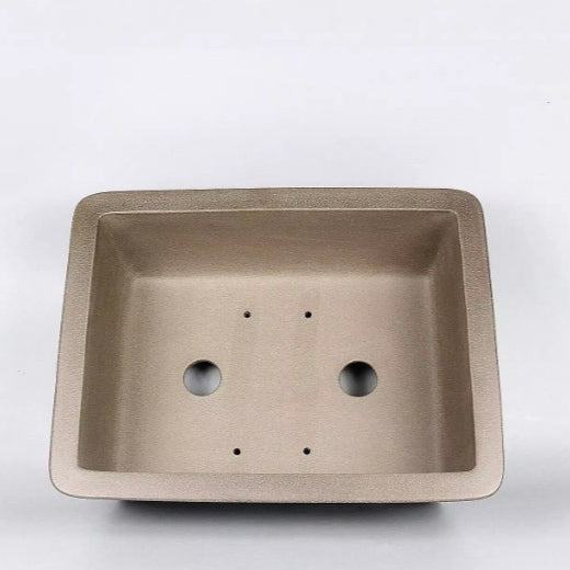 Simple Rectangular Teal-gray Bonsai Pot