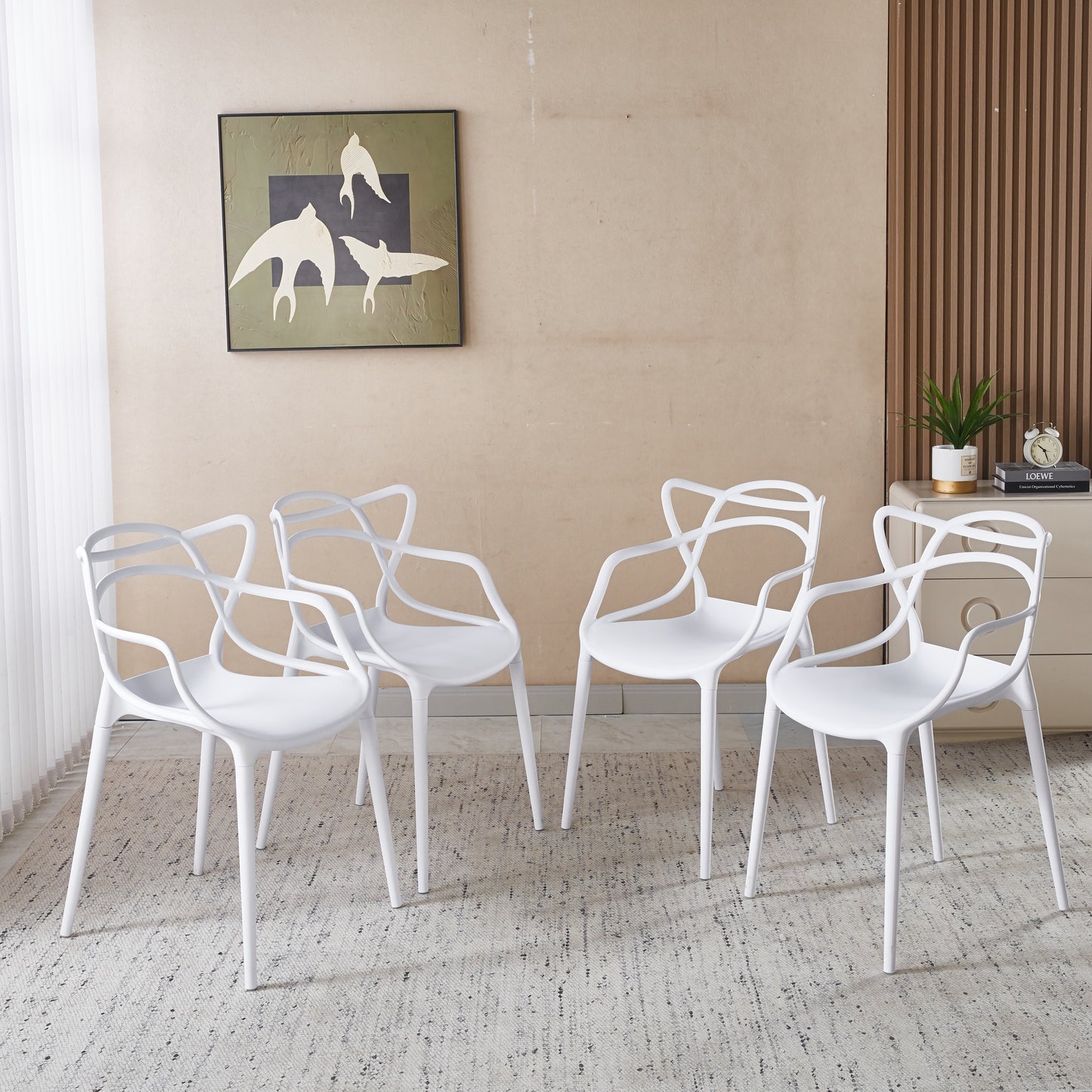 Plastic Dining CHAIR 4PCS White