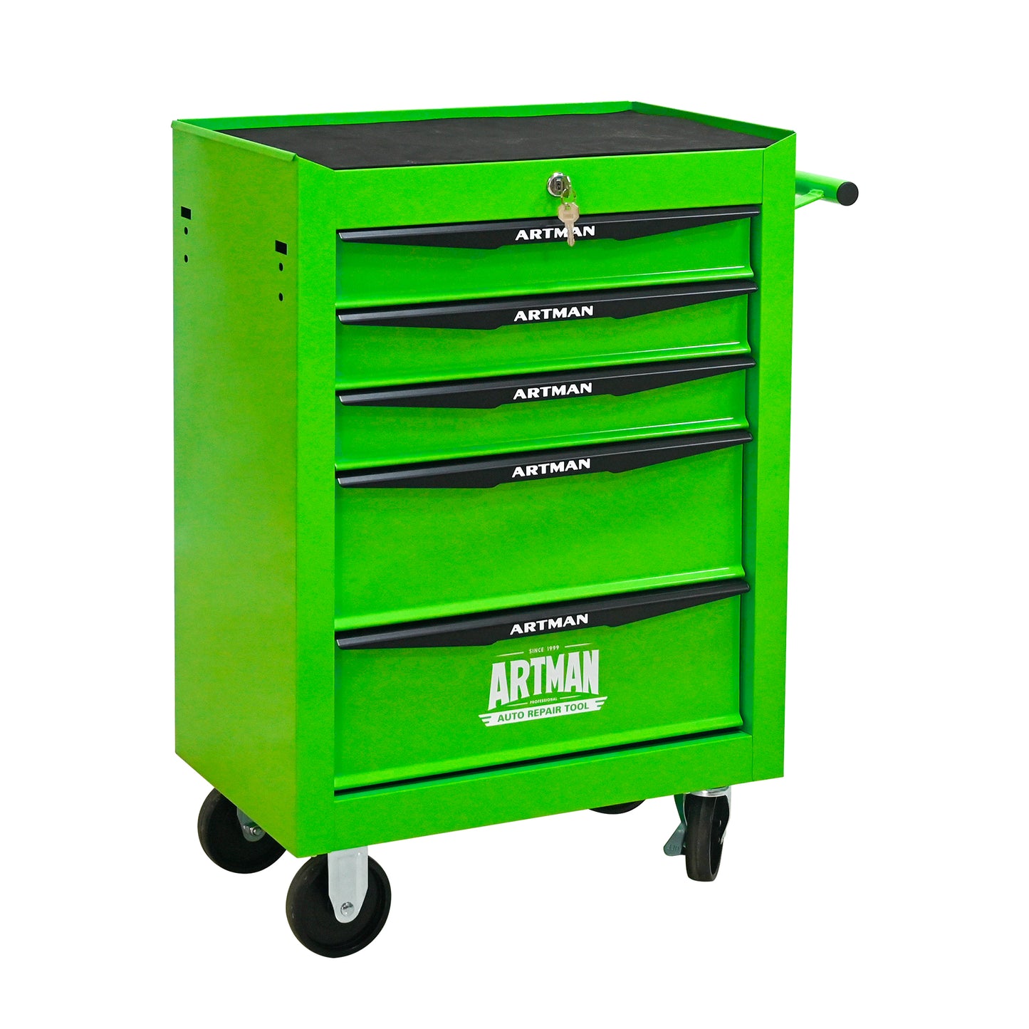 Rolling Metal Tool Chest With 5 Drawers, 20 5-Drawer Tool Chest Cabinet With Ball Bearing Drawer Slides, Steel Tool Storage Box Organizer -GREEN