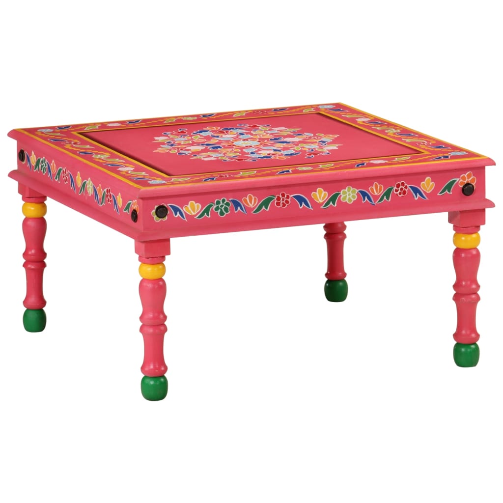 Coffee Table Hand-Painted Solid Mango Wood   Coffee Table Hand-Painted
